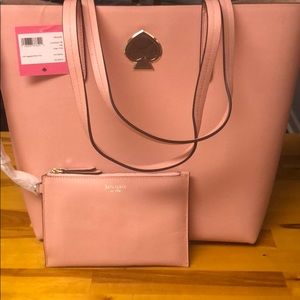 Blush Kate spade large bag with wallet